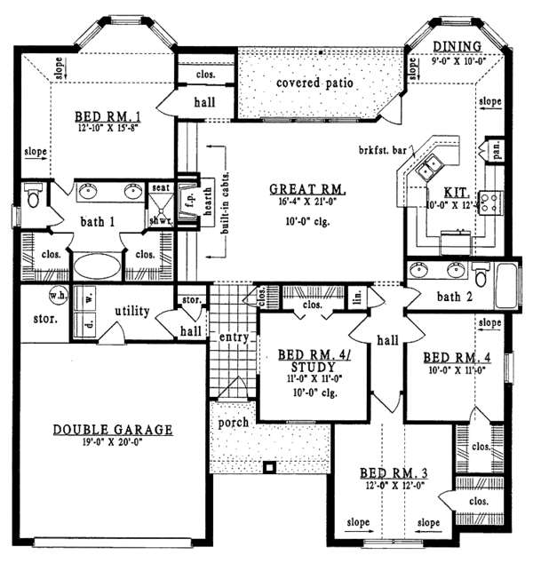 House Plan Design - European Floor Plan - Main Floor Plan #42-508