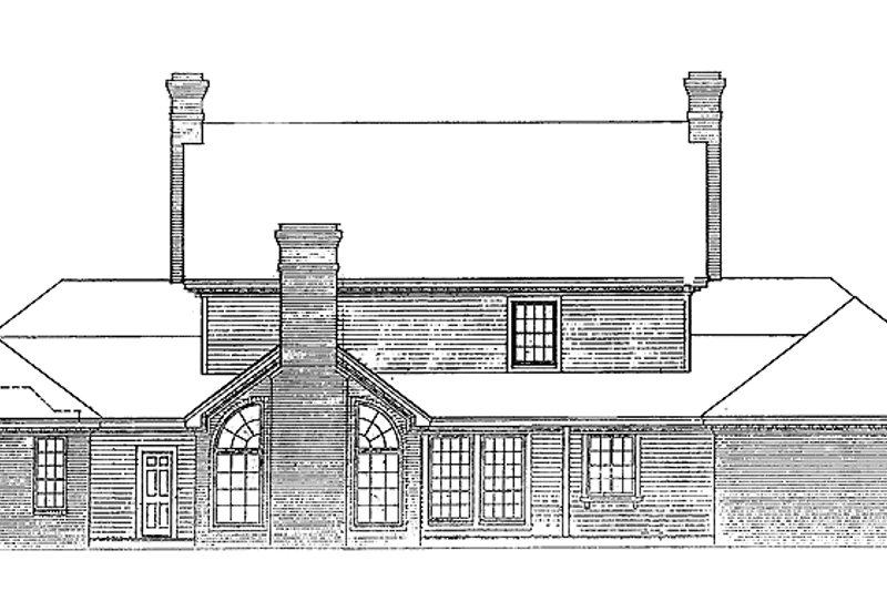 Home Plan - Exterior - Rear Elevation for Classical House Plan #310-1018 - 4 bed, 3.5 bath