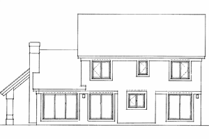 Exterior - Rear Elevation for Mediterranean House Plan #72-994 - 3 bed, 2.5 bath