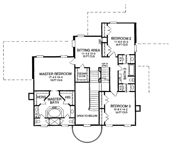 House Design - Classical Floor Plan - Upper Floor Plan #952-131