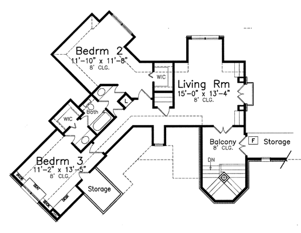 Architectural House Design - Traditional Floor Plan - Upper Floor Plan #52-253