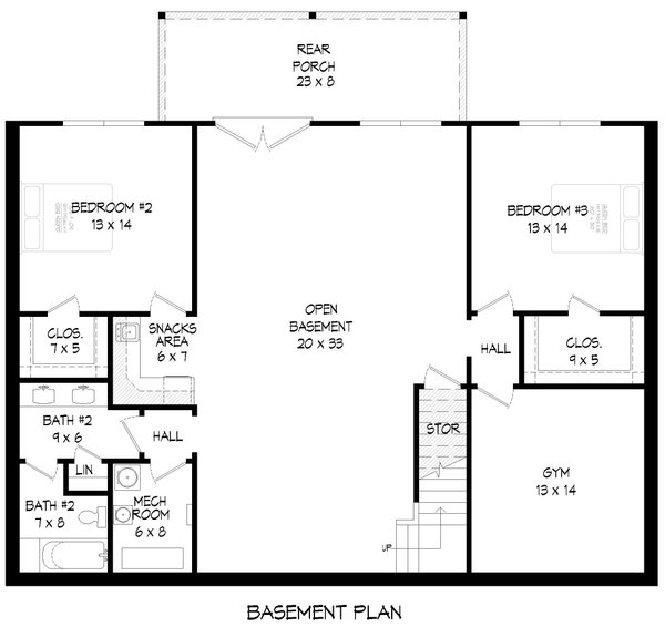 Ranch Floor Plan - Lower Floor Plan #932-662