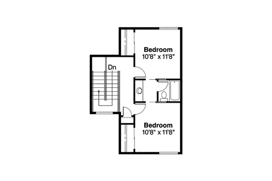 Floor Plan - Upper Floor for Mediterranean House Plan #124-426 - 3 bed, 2.5 bath