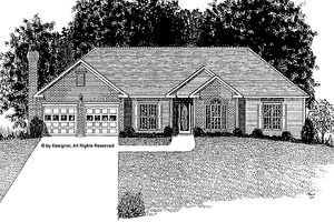 Ranch Exterior - Front Elevation Plan #56-662