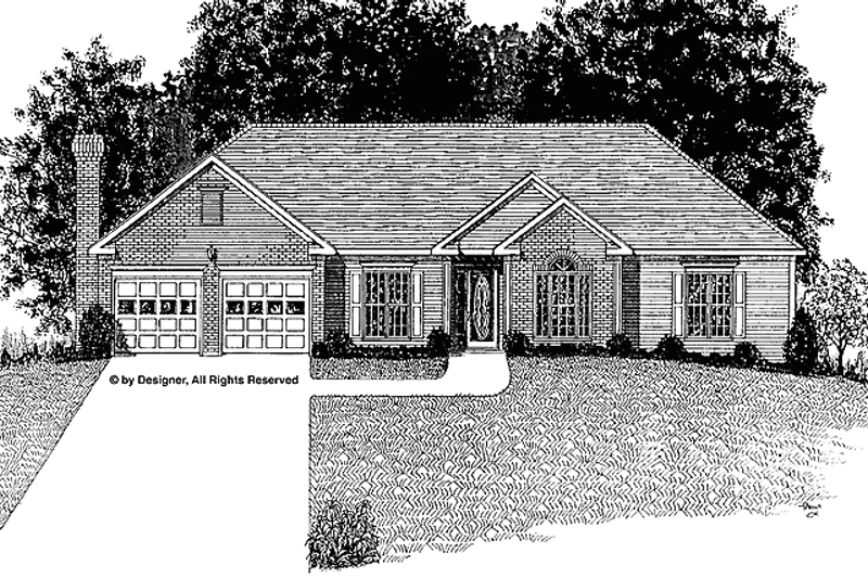 Architectural House Design - Ranch Exterior - Front Elevation Plan #56-662