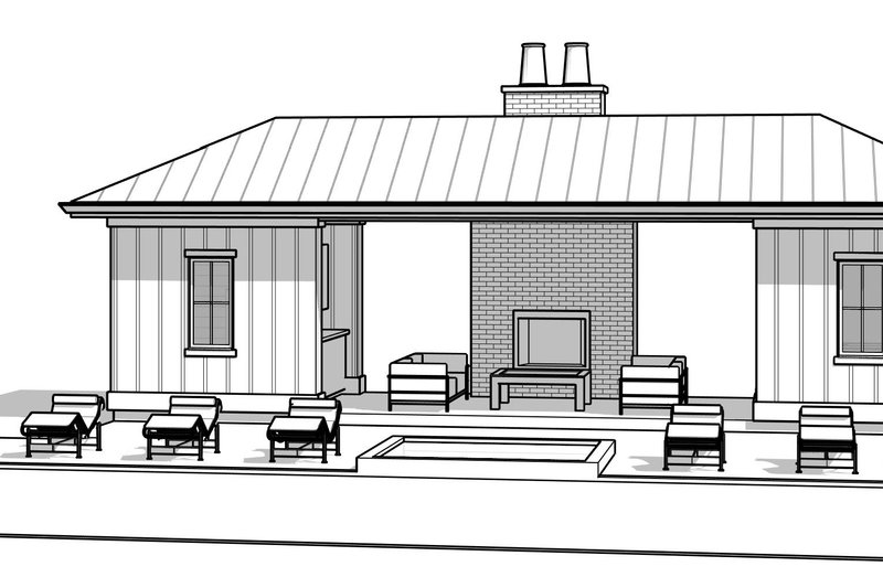 House Blueprint - Exterior - Front Elevation 4 for Farmhouse House Plan #1114-106, 0.5 bath