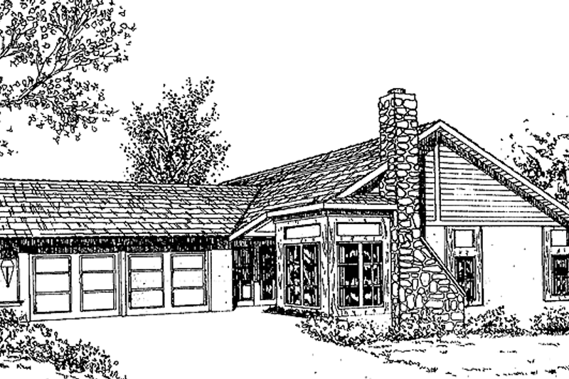 Architectural House Design - Craftsman Exterior - Front Elevation Plan #60-915