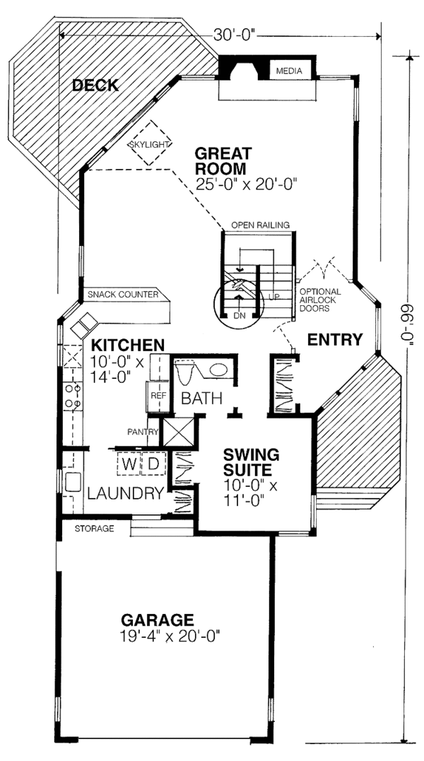 Architectural House Design - Contemporary Floor Plan - Main Floor Plan #320-1193