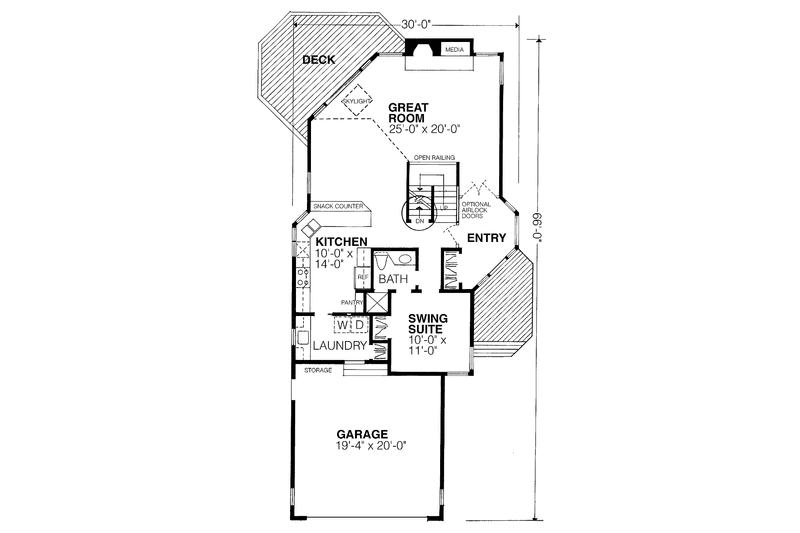 Dream House Plan - Floor Plan - Main Floor for Contemporary House Plan #320-1193 - 3 bed, 4 bath