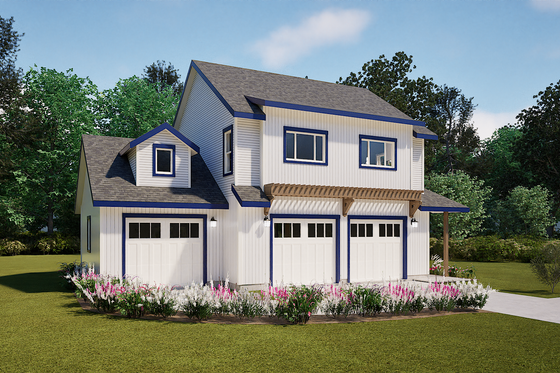 Exterior - Front Elevation 4 for Farmhouse House Plan #1099-10 - 1 bed, 1 bath