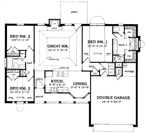 Home Plan - Country Floor Plan - Main Floor Plan #42-569
