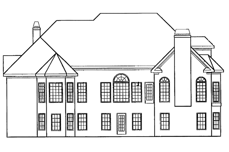 Home Plan - Exterior - Rear Elevation for Mediterranean House Plan #927-146 - 3 bed, 2.5 bath