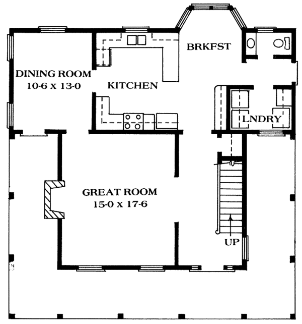 Dream House Plan - Victorian Floor Plan - Main Floor Plan #1014-6