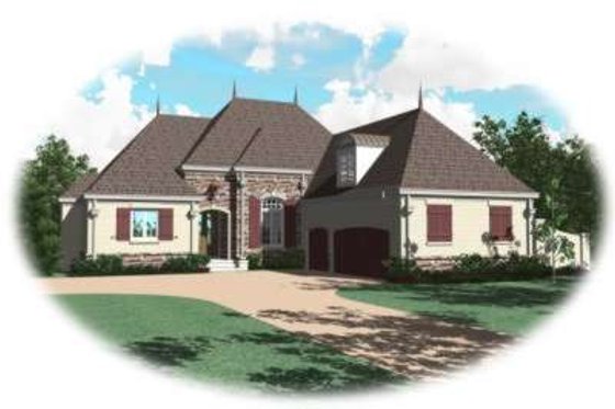 Exterior - Front Elevation for European House Plan #81-1203 - 3 bed, 3 bath