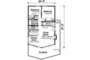 Floor Plan - Main Floor for Contemporary House Plan #18-294 - 3 bed, 1 bath