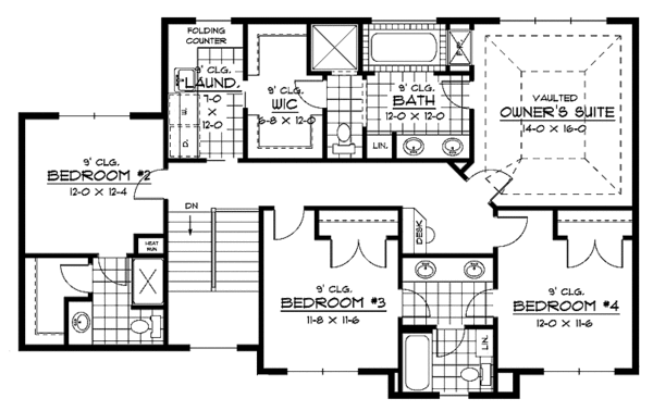 Home Plan - European Floor Plan - Upper Floor Plan #51-635