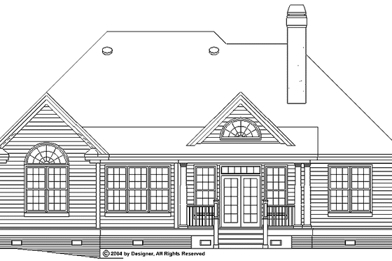 Exterior - Rear Elevation for Country House Plan #929-709 - 3 bed, 2 bath