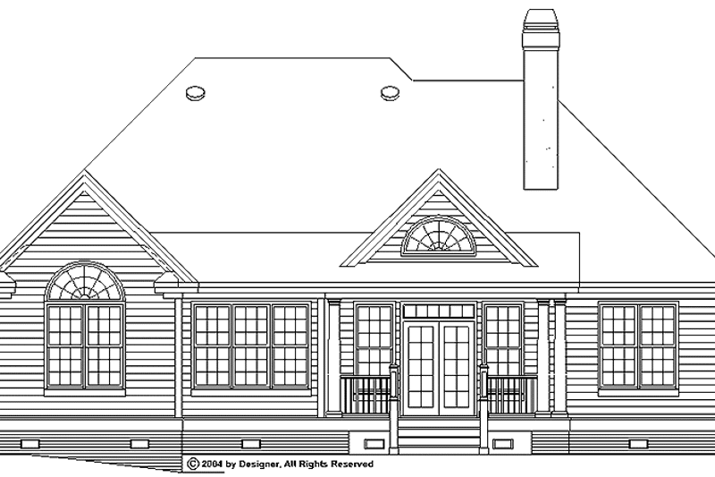 Home Plan - Exterior - Rear Elevation for Country House Plan #929-709 - 3 bed, 2 bath
