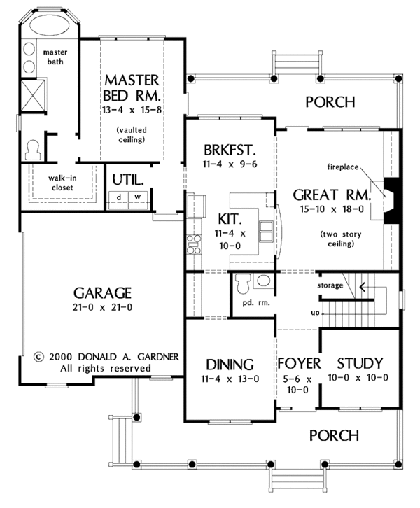 House Plan Design - Country Floor Plan - Main Floor Plan #929-583