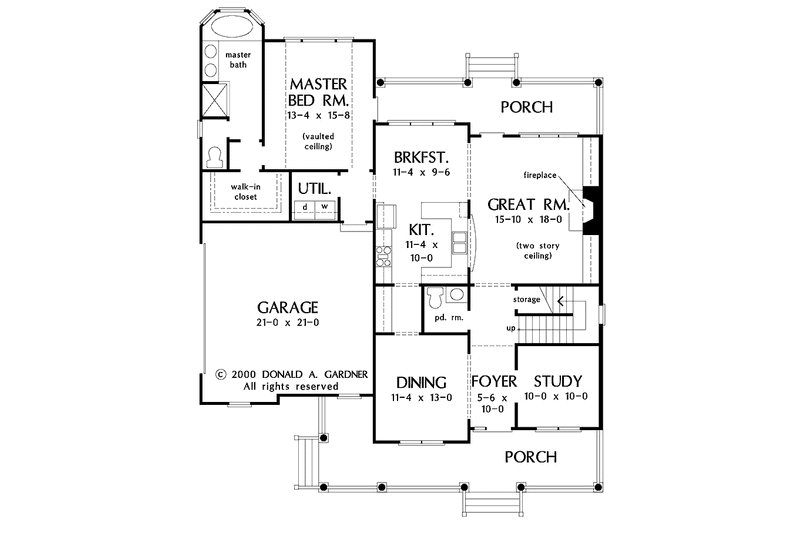 Architectural House Design - Floor Plan - Main Floor for Country House Plan #929-583 - 3 bed, 2.5 bath
