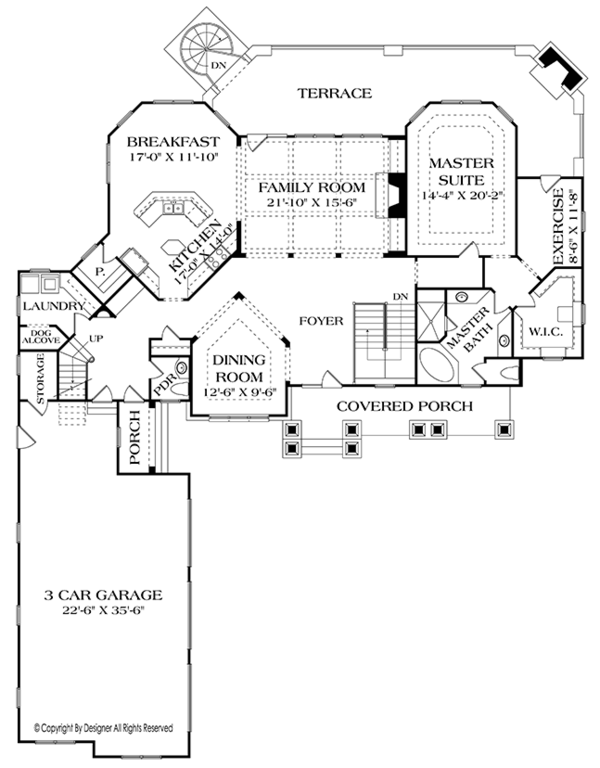 Architectural House Design - Craftsman Floor Plan - Main Floor Plan #453-633