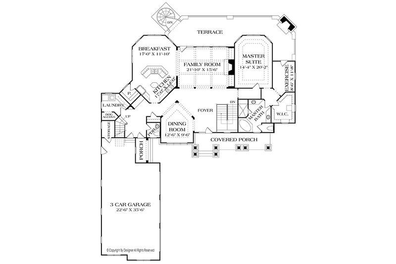 Dream House Plan - Floor Plan - Main Floor for Craftsman House Plan #453-633 - 3 bed, 3 bath