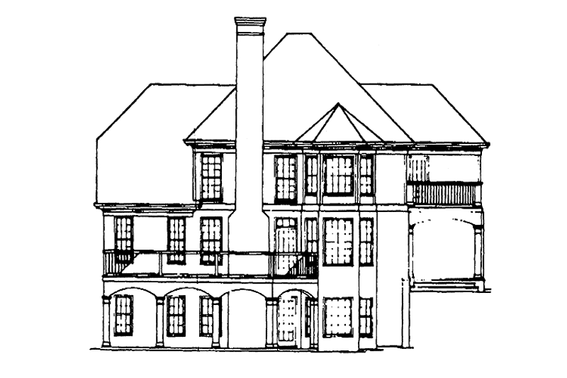 Home Plan - Exterior - Rear Elevation for Colonial House Plan #429-69 - 4 bed, 3 bath