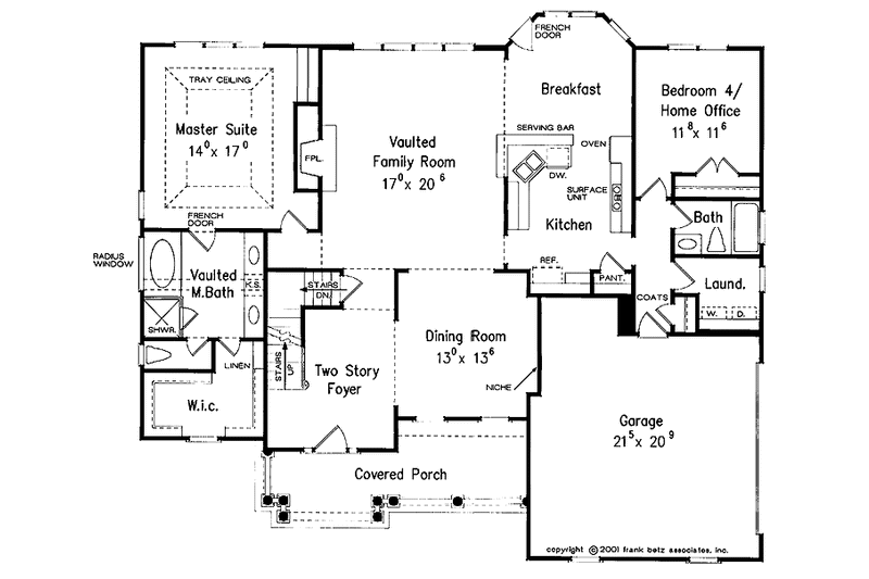 Home Plan - Floor Plan - Main Floor for Country House Plan #927-695 - 4 bed, 3 bath