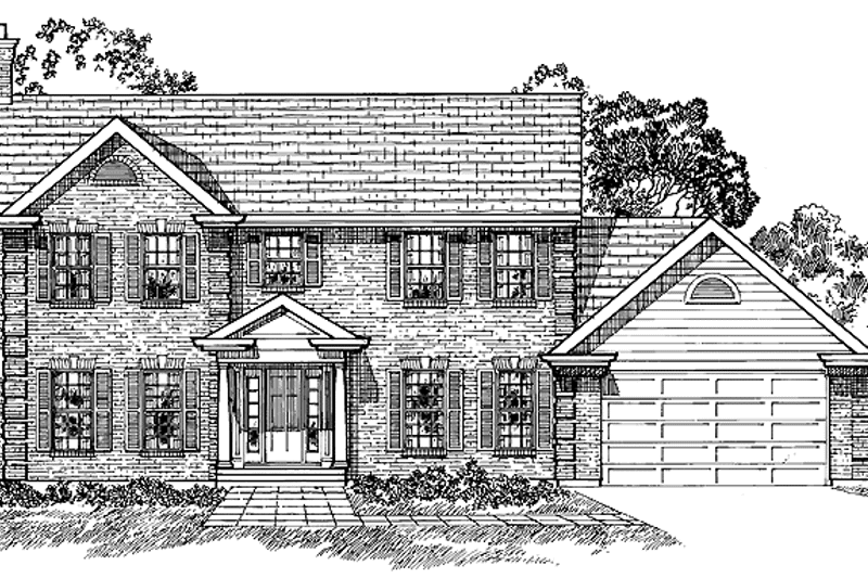 Home Plan - Exterior - Front Elevation 4 for Colonial House Plan #47-849 - 4 bed, 2.5 bath