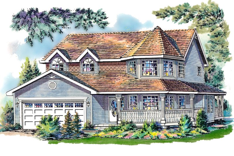 Dream House Plan - Victorian Exterior - Front Elevation Plan #18-245