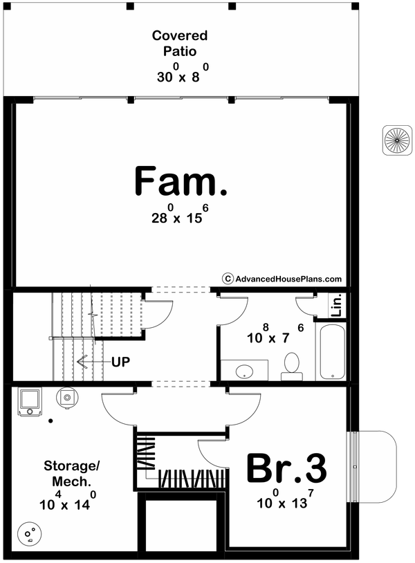 Home Plan - Modern Floor Plan - Lower Floor Plan #455-548