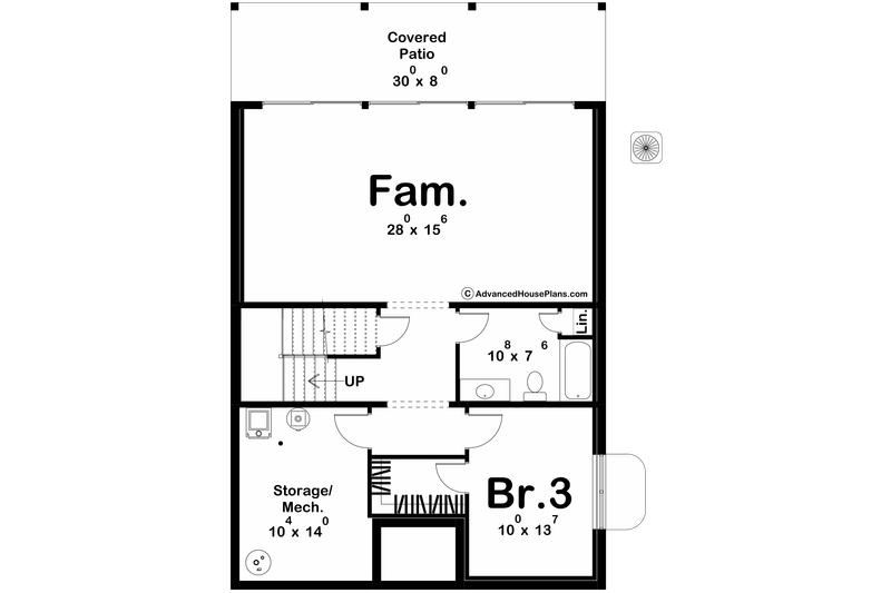 Architectural House Design - Floor Plan - Lower Floor for Modern House Plan #455-548 - 2 bed, 1 bath