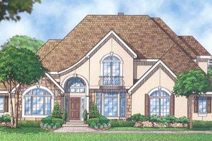 European Exterior - Front Elevation Plan #67-310