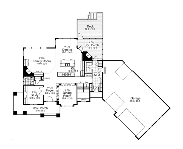 Home Plan - Country Floor Plan - Main Floor Plan #51-1121