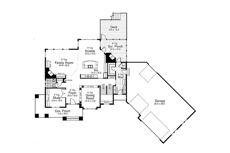 Home Plan - Floor Plan - Main Floor for Country House Plan #51-1121 - 4 bed, 3.5 bath
