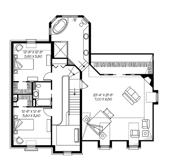 Home Plan - Craftsman Floor Plan - Upper Floor Plan #23-2442