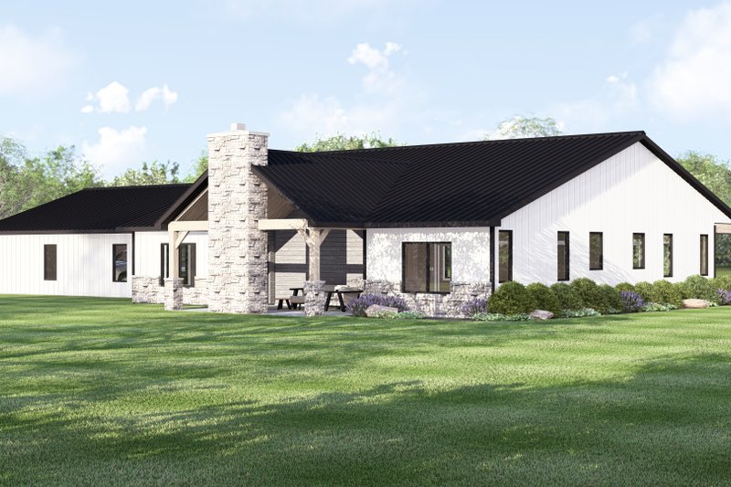 Architectural House Design - Exterior - Rear Elevation 1 for Ranch House Plan #1064-440 - 3 bed, 3.5 bath