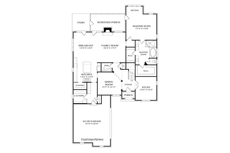 Architectural House Design - Floor Plan - Main Floor for European House Plan #453-636 - 4 bed, 3.5 bath