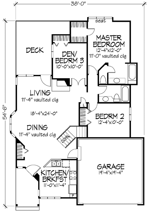 House Design - Country Floor Plan - Main Floor Plan #320-1118