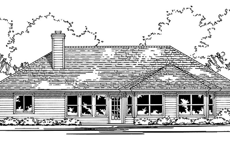 Home Plan - Exterior - Rear Elevation for European House Plan #472-436 - 4 bed, 2 bath