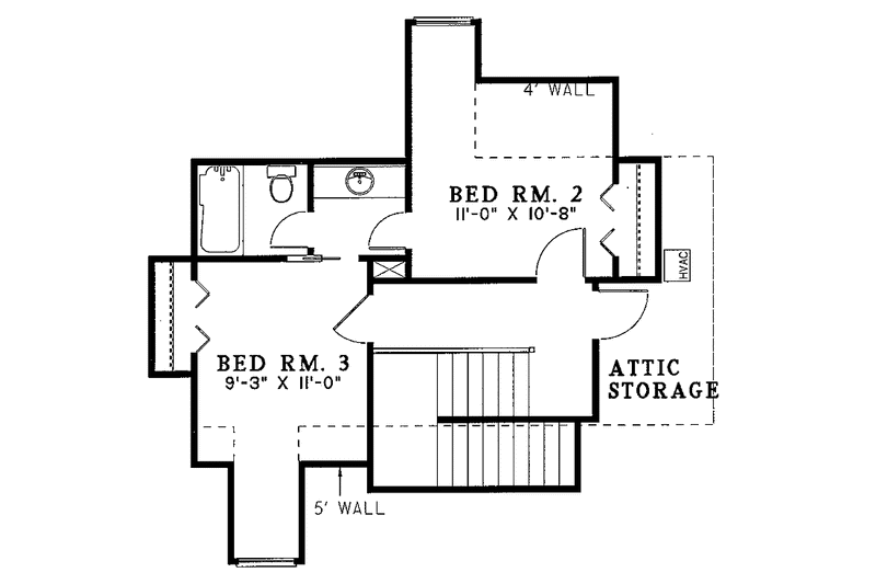 Home Plan - Floor Plan - Upper Floor for Country House Plan #17-3140 - 3 bed, 2.5 bath