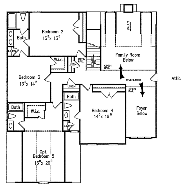 Dream House Plan - Traditional Floor Plan - Upper Floor Plan #927-326