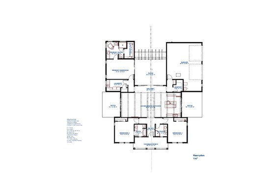 Floor Plan - Main Floor for Country House Plan #1126-3 - 3 bed, 3 bath