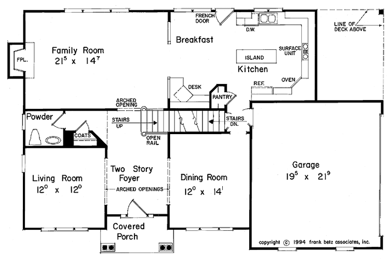Home Plan - Floor Plan - Main Floor for Colonial House Plan #927-75 - 4 bed, 2.5 bath