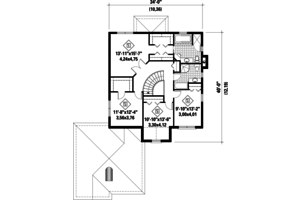 Floor Plan - Upper Floor for European House Plan #25-4706 - 4 bed, 2 bath