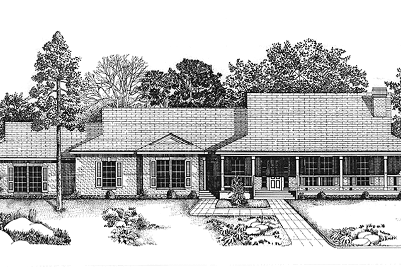Home Plan - Country Exterior - Front Elevation Plan #974-28