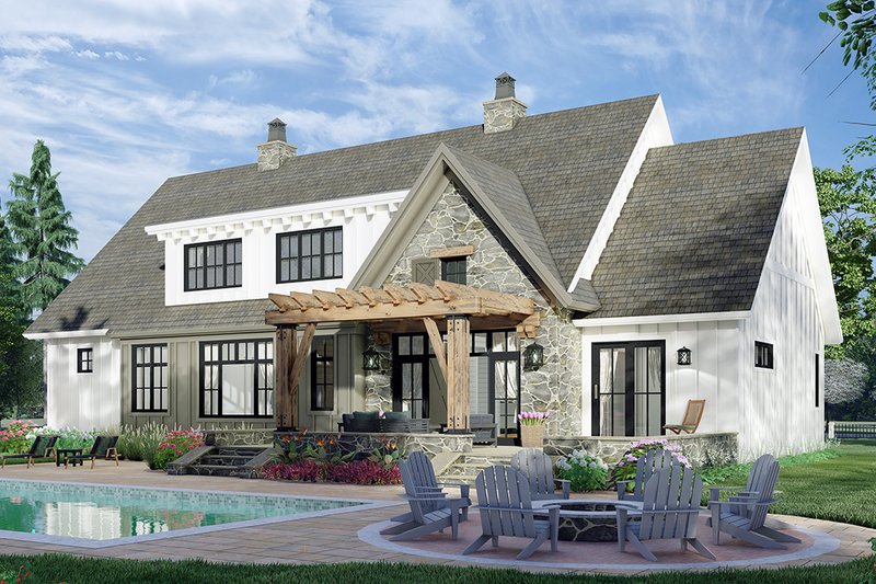 Home Plan - Exterior - Rear Elevation for Farmhouse House Plan #51-1163 - 4 bed, 3.5 bath