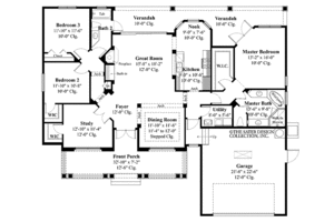 Floor Plan - Main Floor for Country House Plan #930-376 - 3 bed, 2 bath
