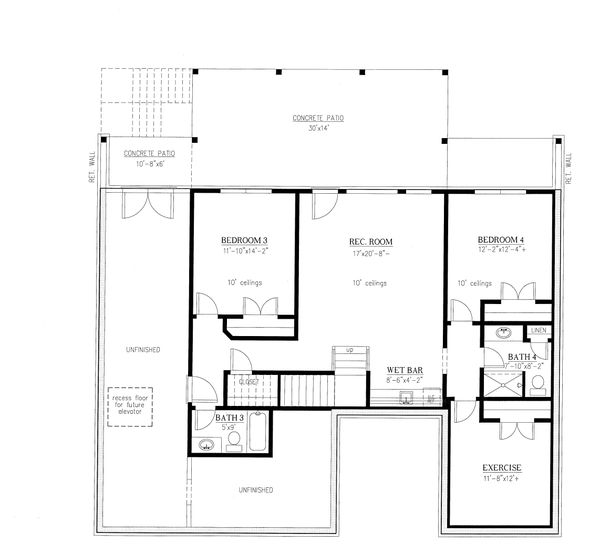 Dream House Plan - Craftsman Floor Plan - Lower Floor Plan #437-122