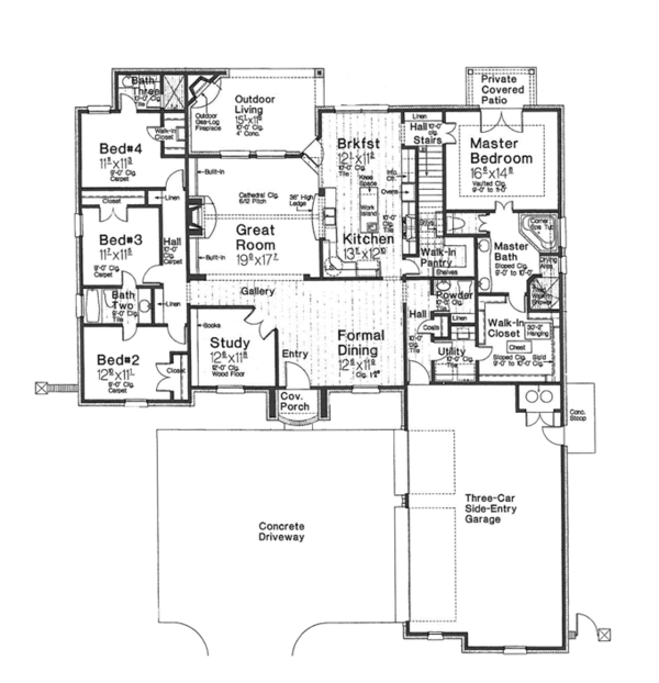 Dream House Plan - Country Floor Plan - Main Floor Plan #310-1269